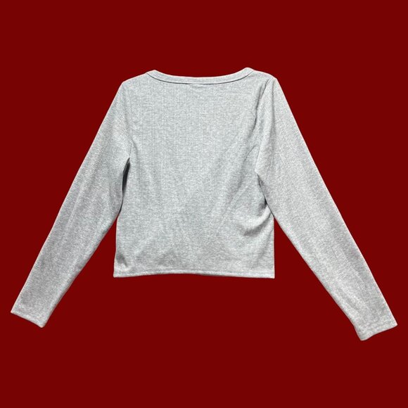 Wild Fable - Women's Long Sleeve Pointelle T-Shirt - Gray - XXL - Picture 2 of 13